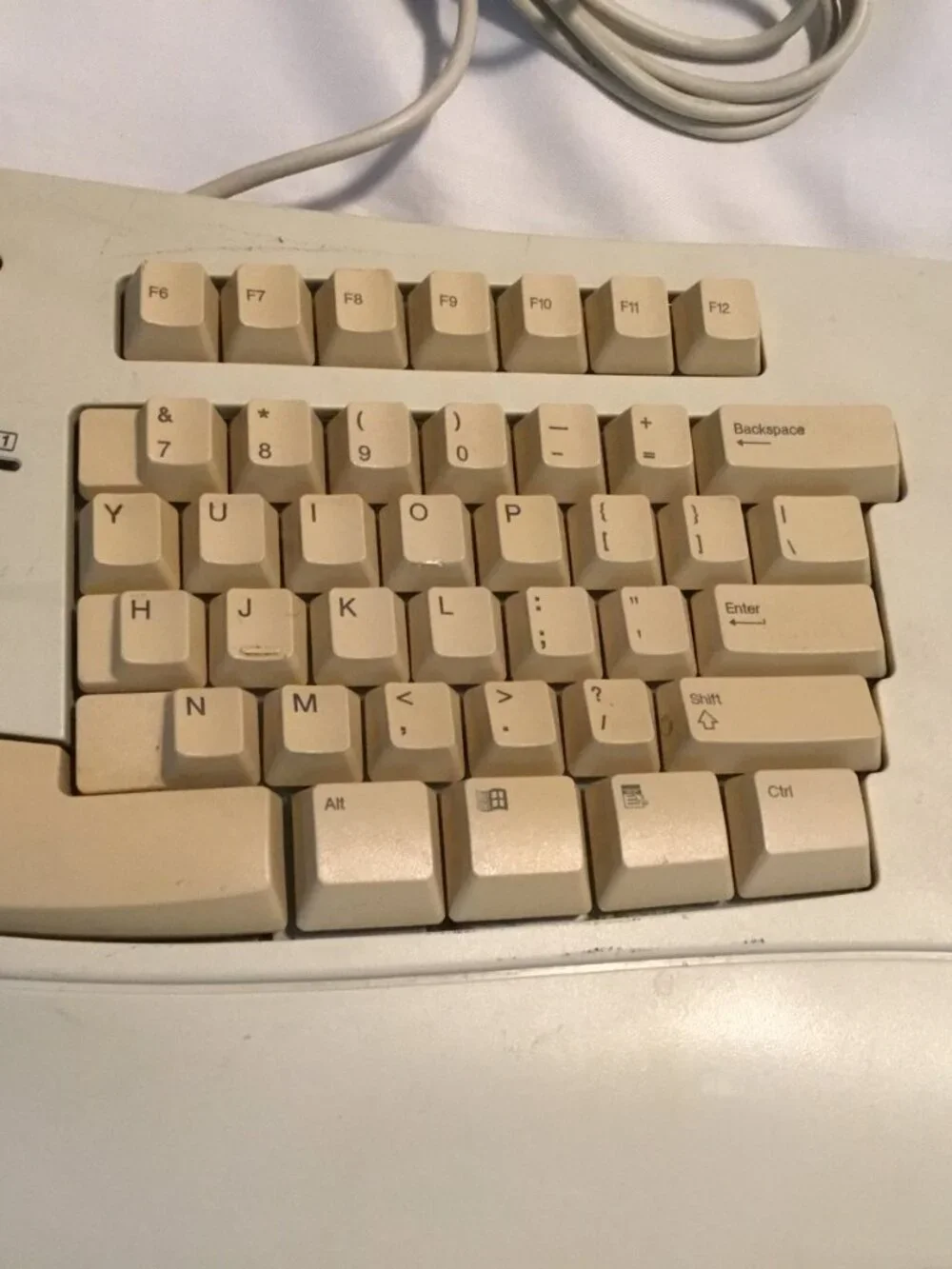 Vintage 1995 Microsoft Natural PS/2 Keyboard 59758 With Back Stand Works Tested